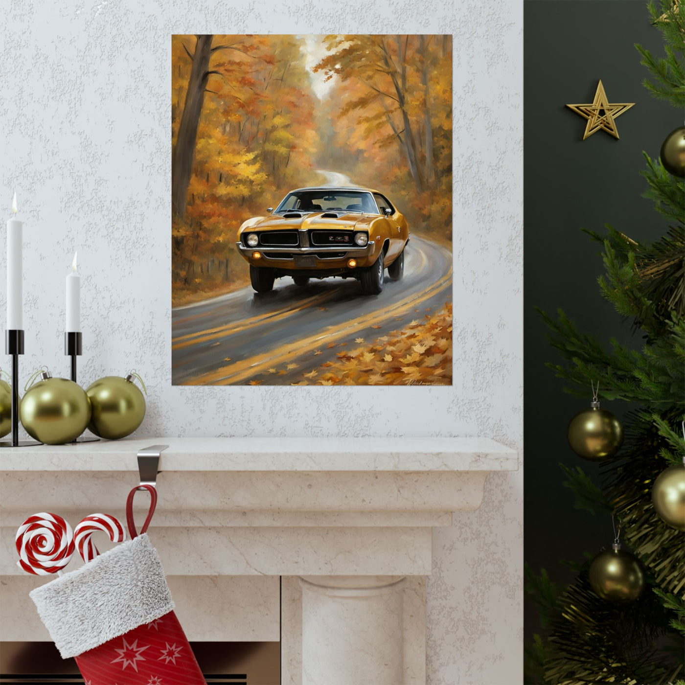 Classic Car Autumn Matte Poster - Vintage Vibes for Home Decor | AJ68 Collection Printify