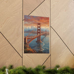 Golden Gate Bridge Sunset Poster - Matte Vertical Travel Wall Art - AquilVision