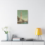 Vintage Harbor Clocktower Canvas Print — Coastal Cityscape Wall Art - AquilVision