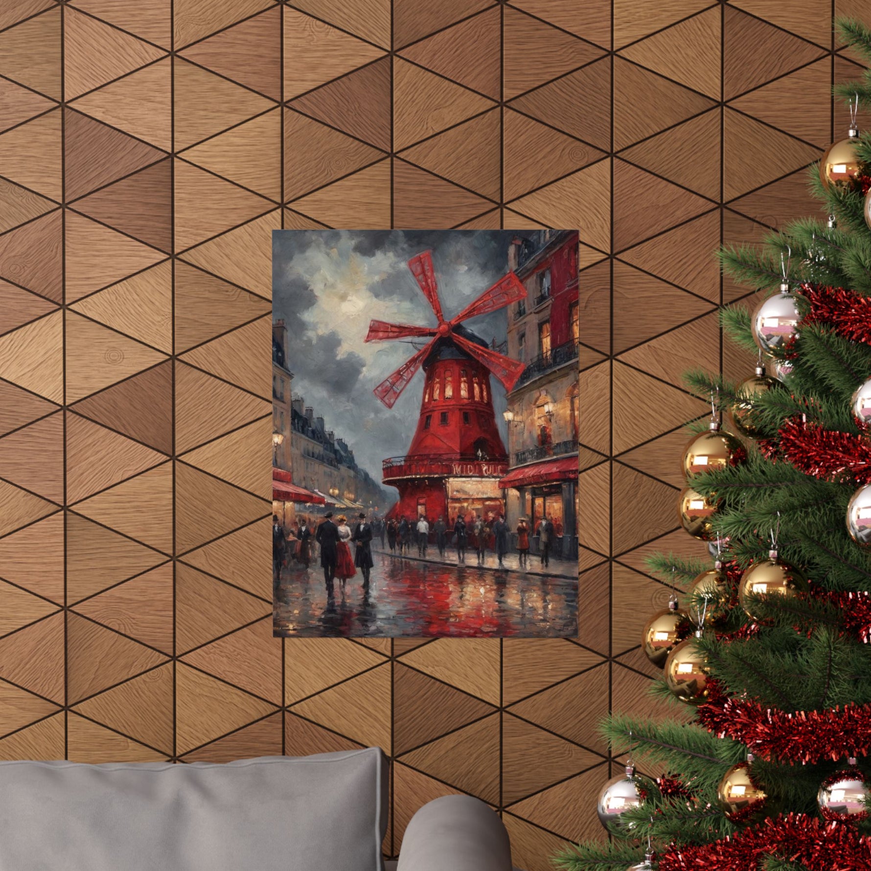 Vintage Paris Moulin Rouge Matte Poster — Romantic City Street Art Print - AquilVision