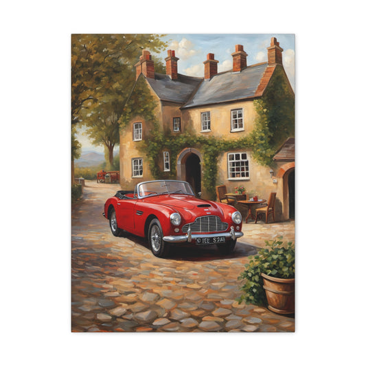 Charming Car Canvas Print, Vintage Decor, Wall Art, Home Gift, Classic Car Art, Cozy Living Room