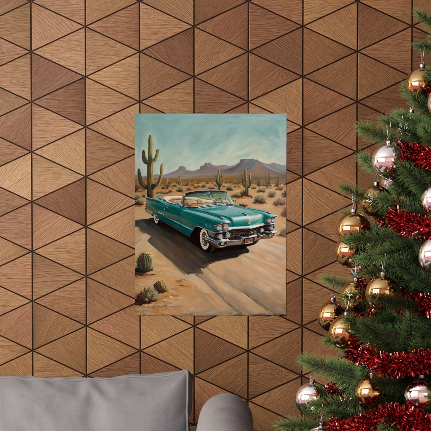 Vintage Car Matte Vertical Posters, Retro Wall Art, Desert Decor, Gift for Car Lovers, Home Decor, Nostalgic Art Prints - AquilVision
