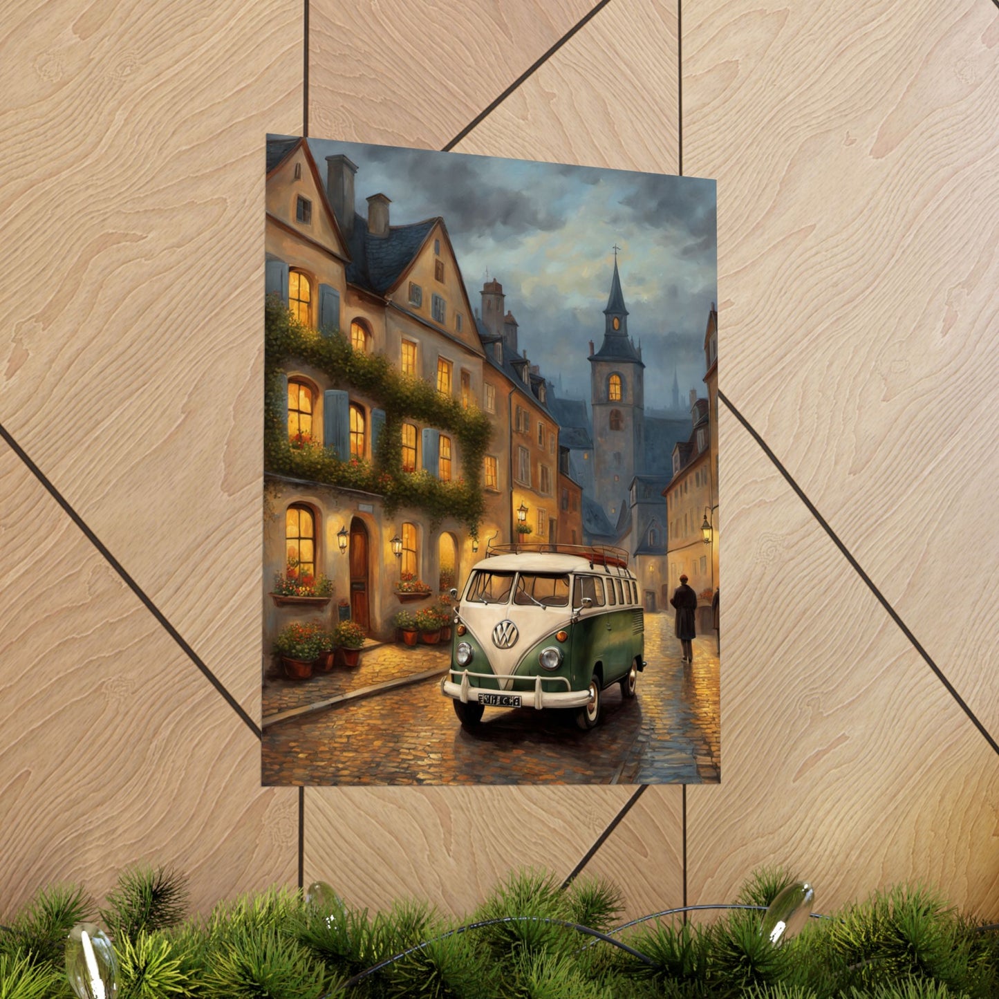 Vintage VW Bus Matte Vertical Poster, Wall Art Decor, Retro Home Decoration, Perfect Gift for Travel Lovers, Cozy Atmospheric Décor - AquilVision