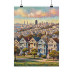 San Francisco Painted Row Houses Matte Poster — Vintage Cityscape Wall Art - AquilVision