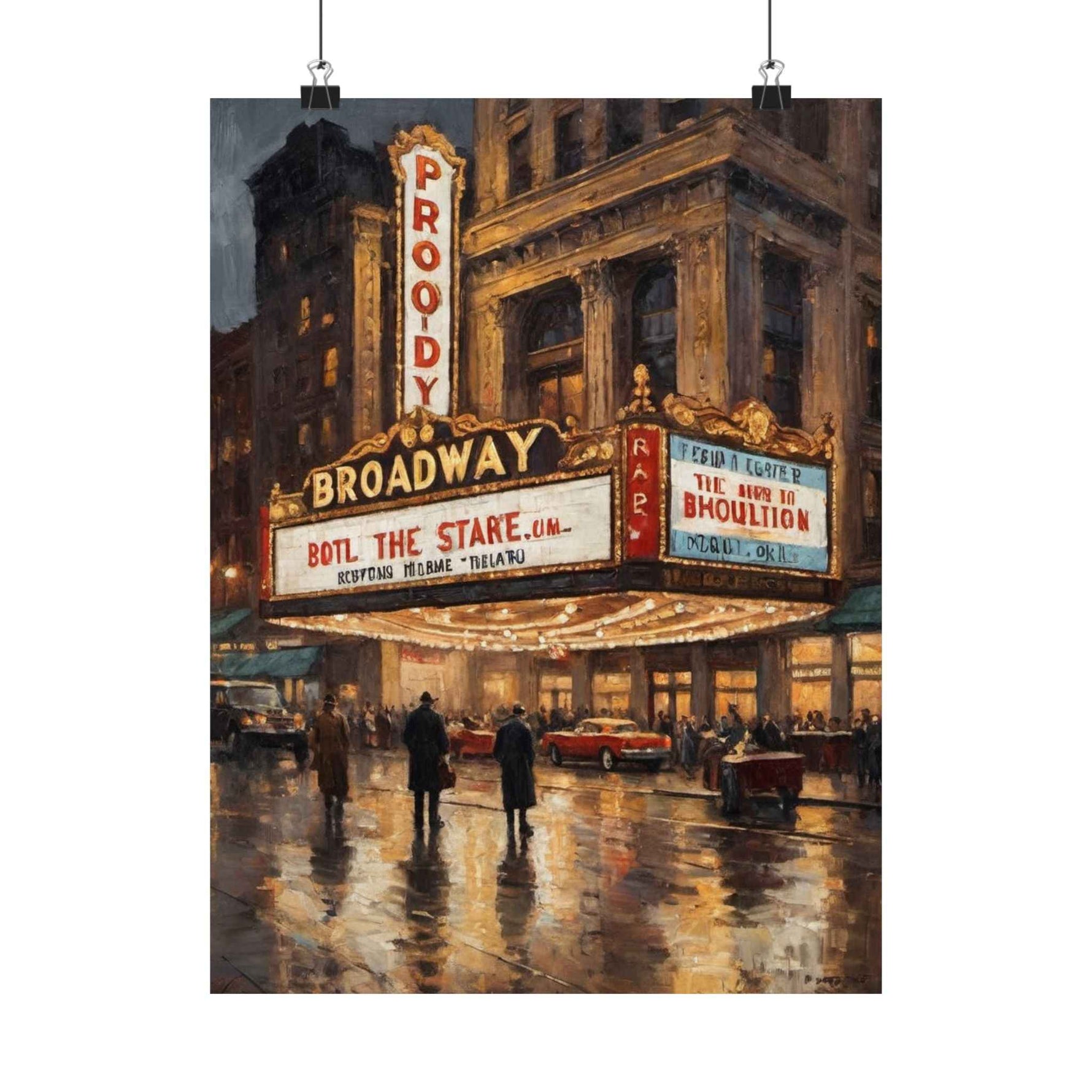 Vintage Broadway Theater Poster — Matte Vertical Wall Art