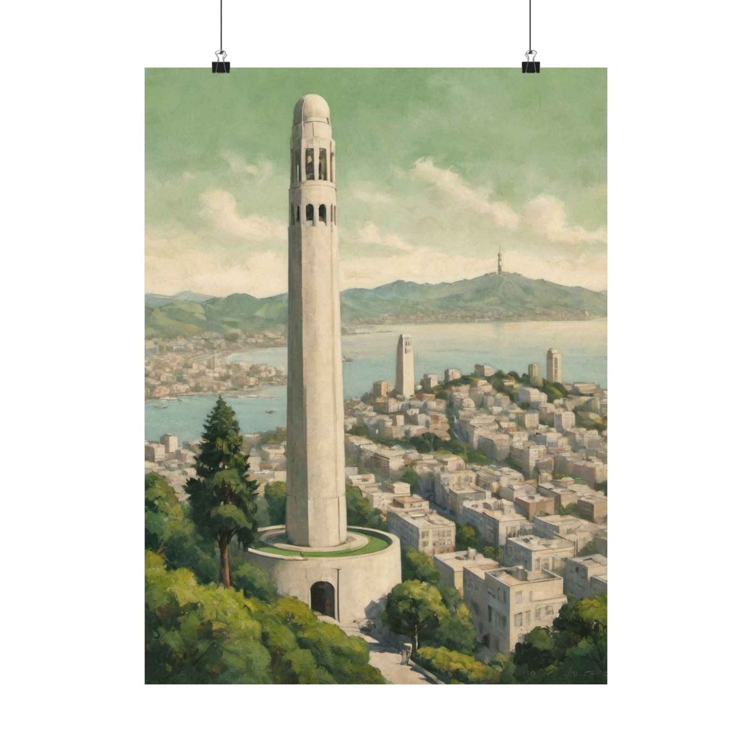 Coit Tower San Francisco Matte Poster — Vintage Cityscape Vertical Wall Art - AquilVision
