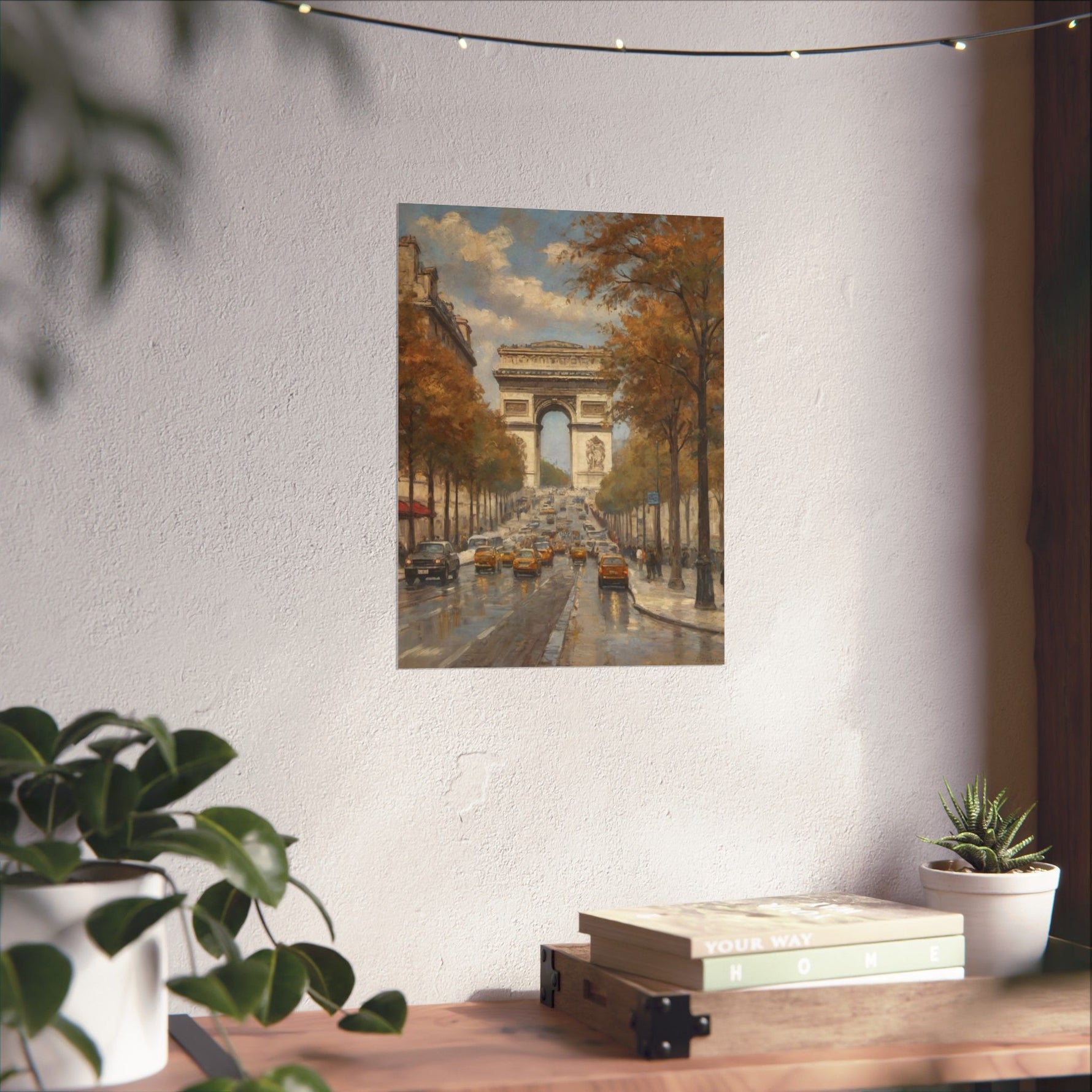 Paris Arc de Triomphe Poster — Autumn Boulevard Matte Vertical Art Print - AquilVision