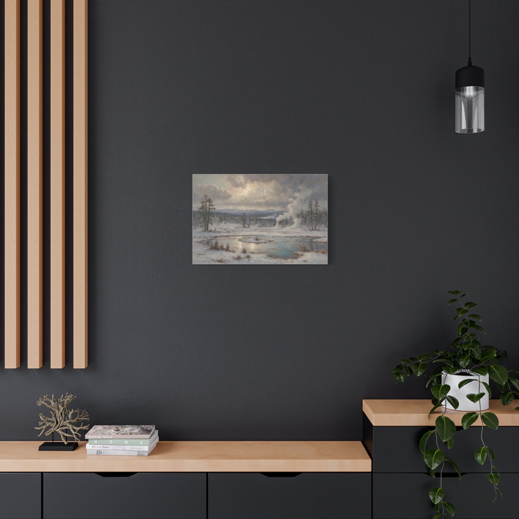Winter Geothermal Landscape Canvas Print - AquilVision