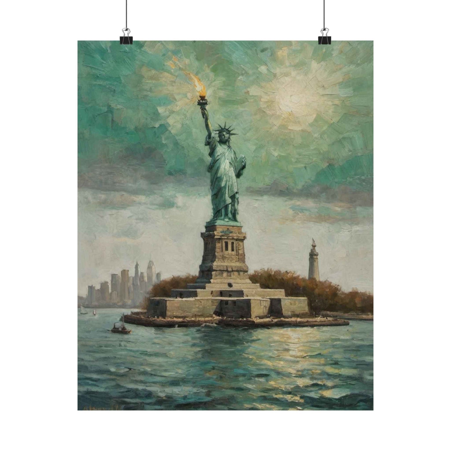 Statue of Liberty Matte Vertical Poster — Vintage NYC Landmark Wall Art
