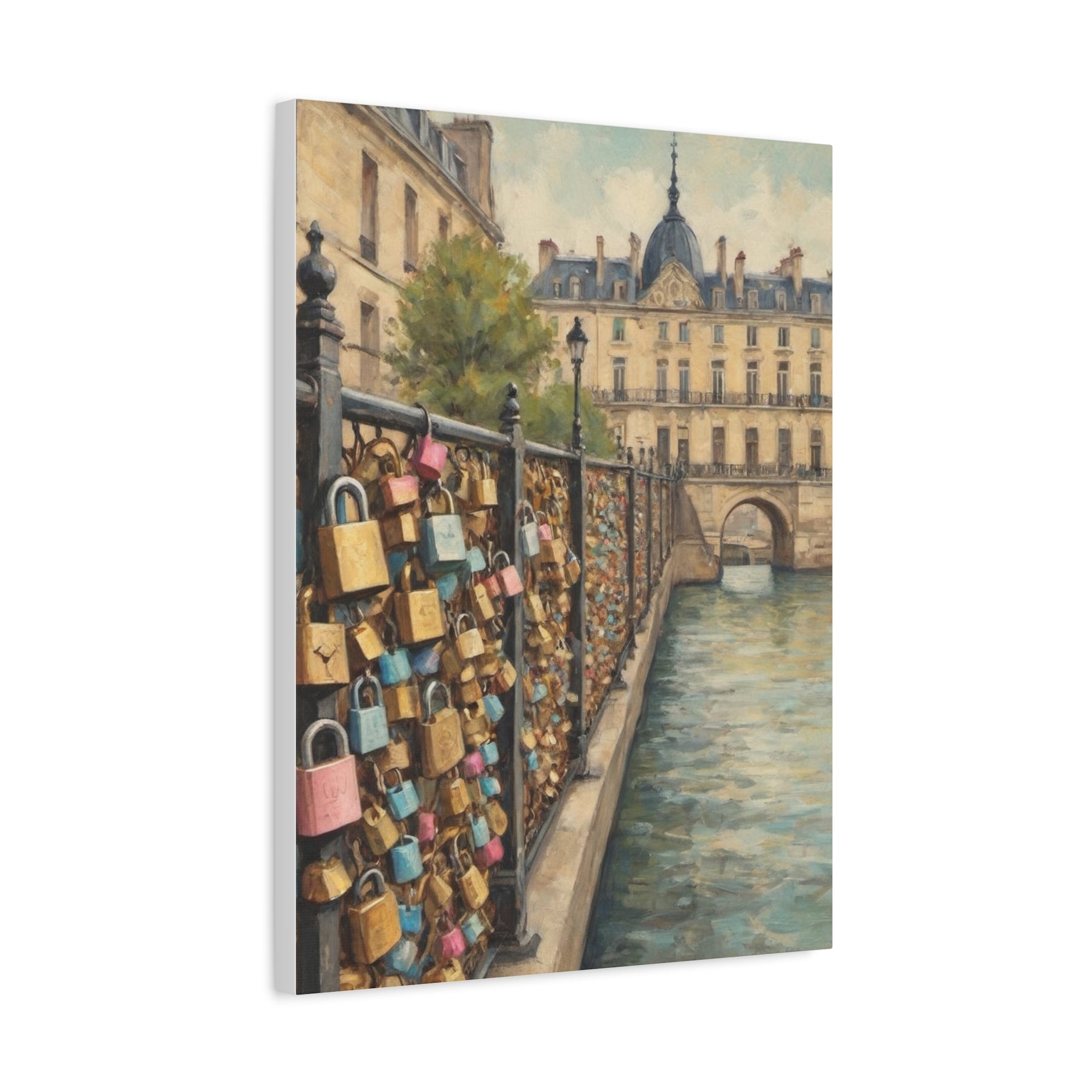 Paris Love Locks Canvas Print — Matte Stretched Wall Art - AquilVision