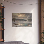 Winter Landscape Matte Poster — Serene Snowy Lake Art Print - AquilVision