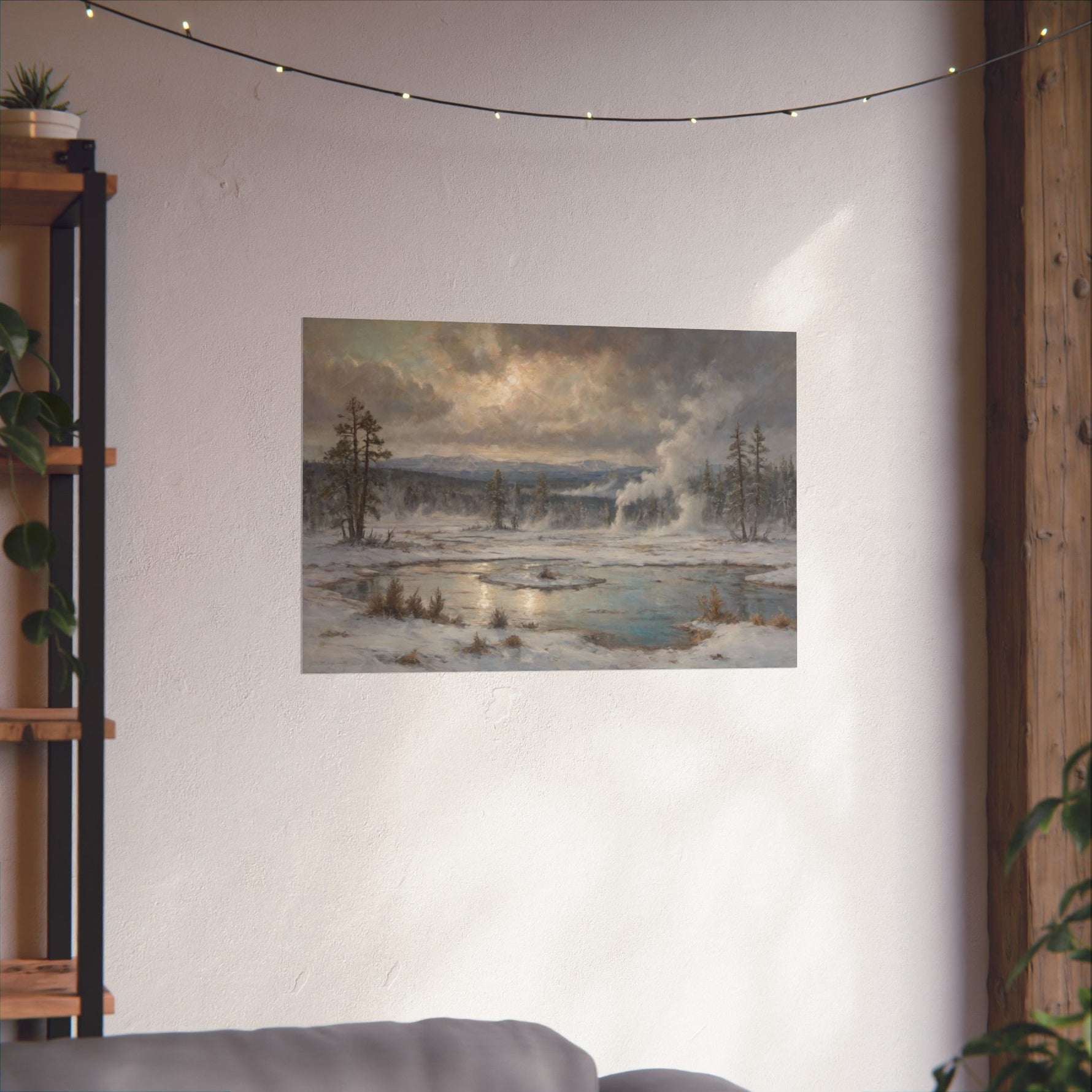 Winter Landscape Matte Poster — Serene Snowy Lake Art Print - AquilVision