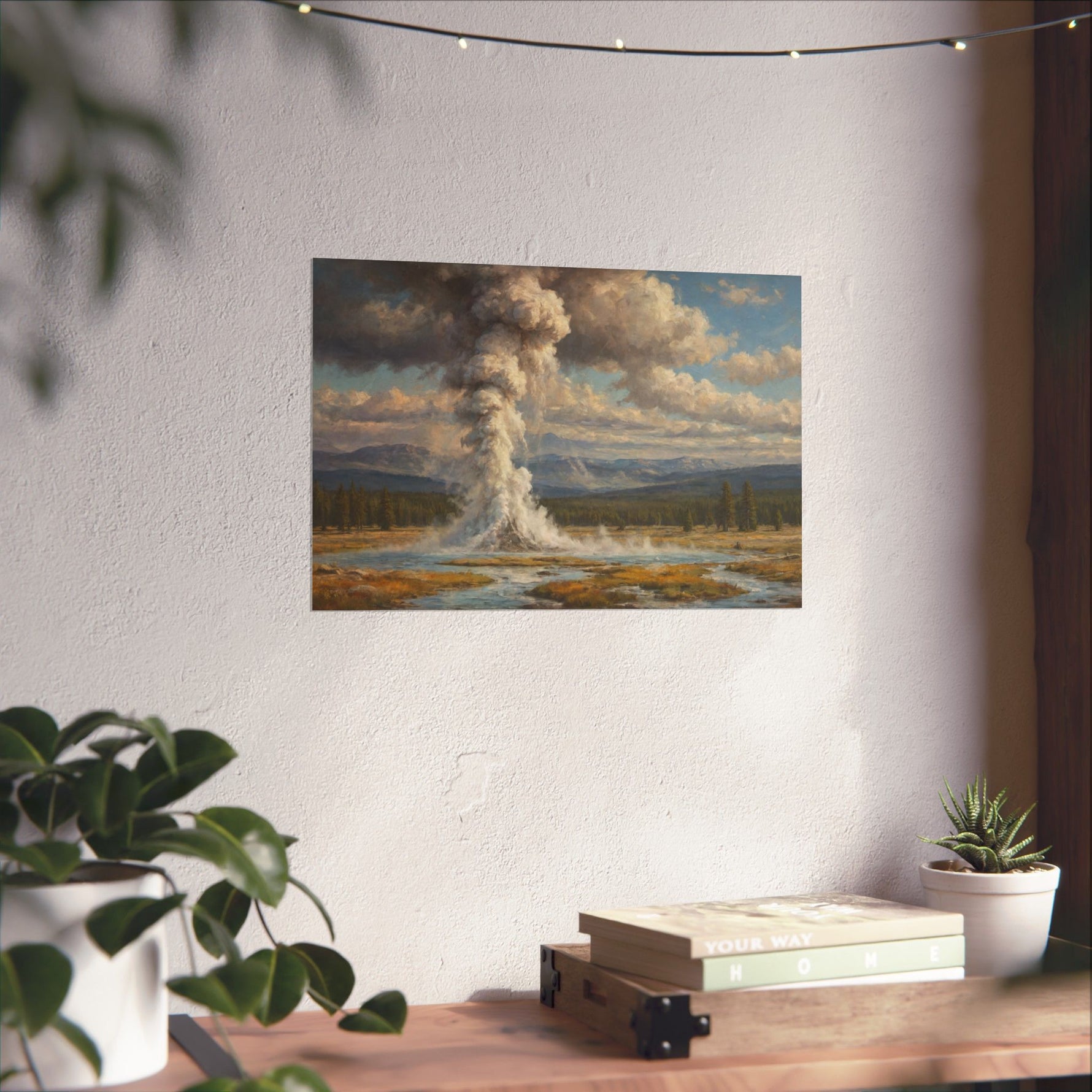 Geyser Landscape Matte Poster — Serene National Park Wall Art - AquilVision
