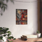Vintage Paris Moulin Rouge Matte Poster — Romantic City Street Art Print - AquilVision