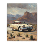 Vintage Desert Road Classic Car Canvas Print