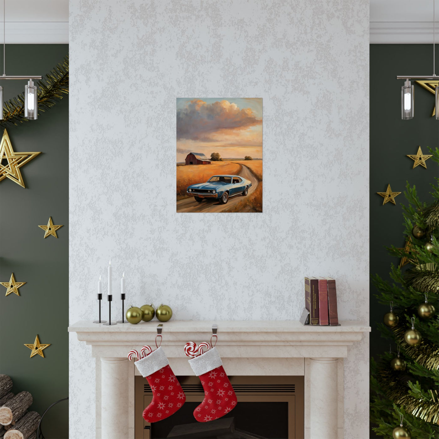 Vintage Car Landscape Poster Art | AJ68 Collection Printify