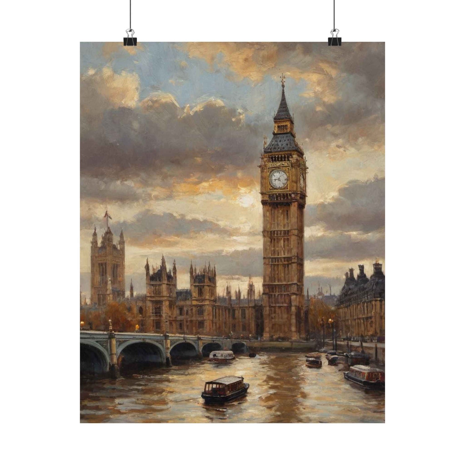 Big Ben London Poster — Matte Vertical Cityscape Wall Art