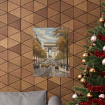 Paris Arc de Triomphe Poster — Autumn Boulevard Matte Vertical Art Print - AquilVision