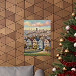 San Francisco Painted Row Houses Matte Poster — Vintage Cityscape Wall Art - AquilVision