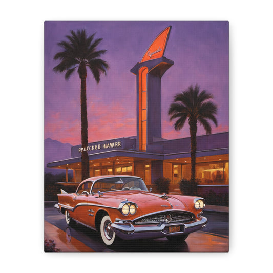 Retro Car Canvas Art, Vintage Car Wall Decor, Nostalgic Home Decor, Gift for Car Lovers, Classic Automobile Wall Art