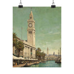 Vintage Coastal Clock Tower Poster - AquilVision
