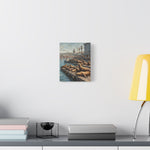Sea Lions on Pier Matte Canvas Print — Nautical Coastal Wall Art - AquilVision