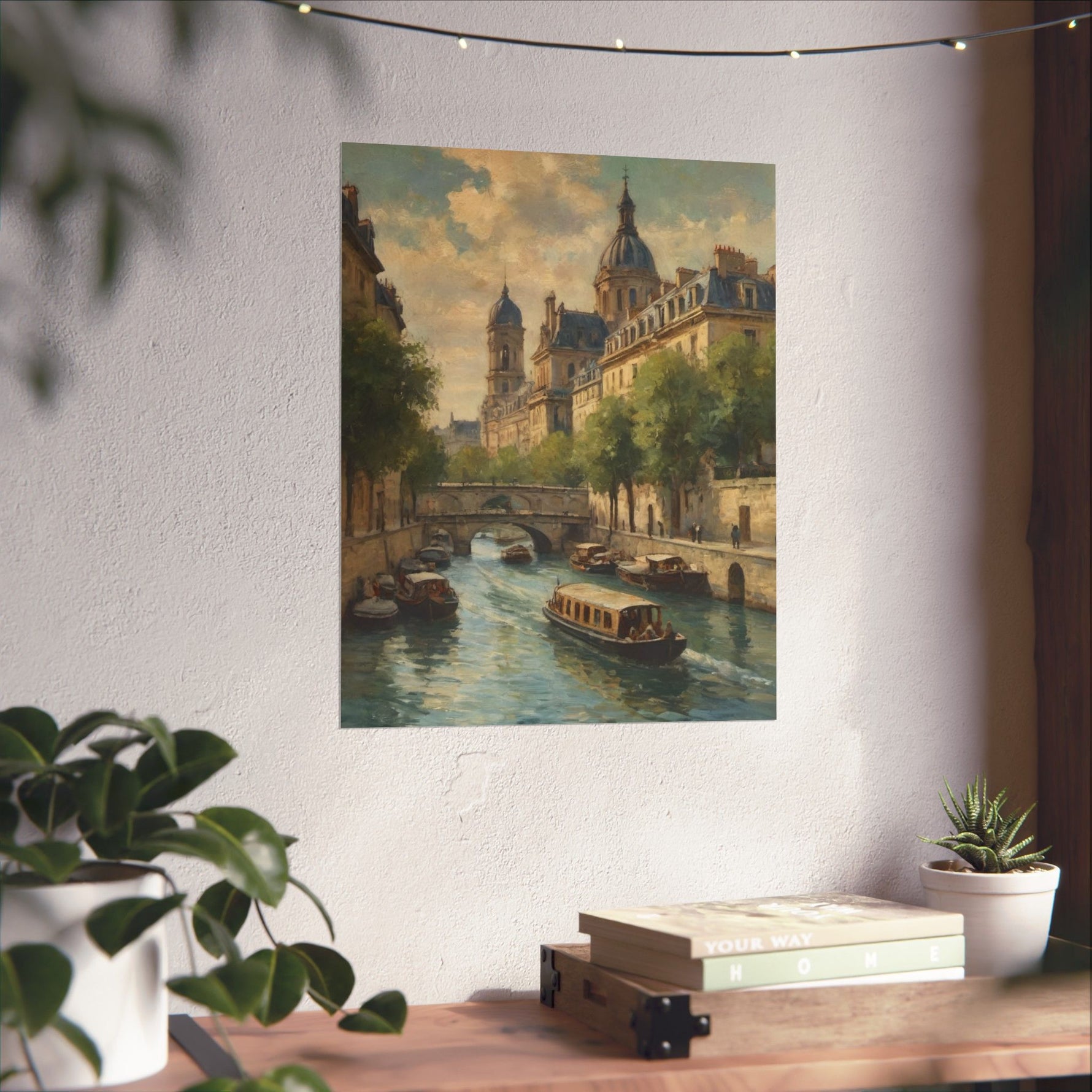 Paris Riverboat Matte Poster — Vintage European Cityscape Wall Art - AquilVision
