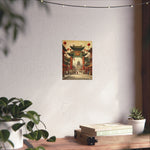 Chinese Street Archway Matte Poster — Vintage Pagoda Lantern Travel Art - AquilVision