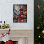 Vintage Paris Moulin Rouge Matte Poster — Romantic City Street Art Print - AquilVision