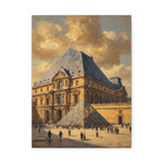Louvre Pyramid Matte Stretched Canvas Print — Vintage Paris Architecture Wall Art - AquilVision