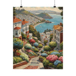 Coastal Garden Street Matte Poster — Scenic San Francisco Bay Print - AquilVision