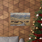Bison Prairie Yellowstone Matte Poster — Horizontal Wildlife Wall Art - AquilVision
