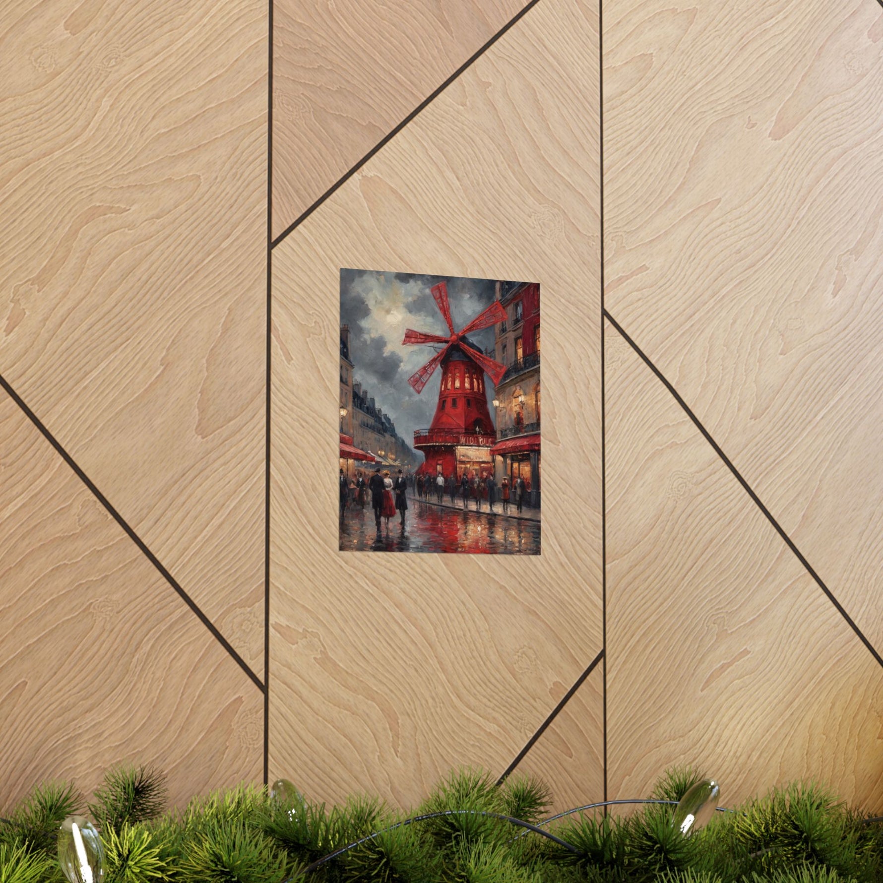 Vintage Paris Moulin Rouge Matte Poster — Romantic City Street Art Print - AquilVision