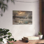 Winter Landscape Matte Poster — Serene Snowy Lake Art Print - AquilVision