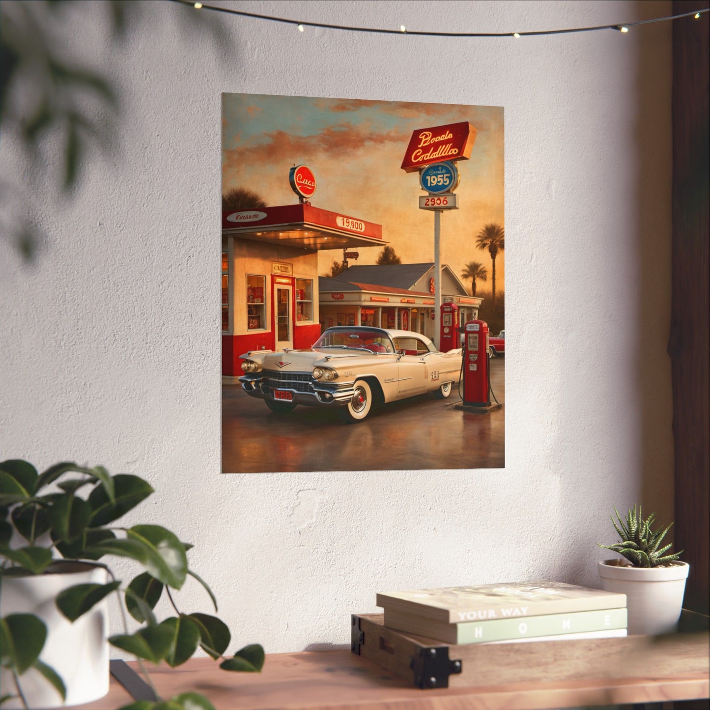 Retro Car Poster, Vintage Artwork, Classic Automobile Print, 1950s Decor, Nostalgic Wall Art - AquilVision
