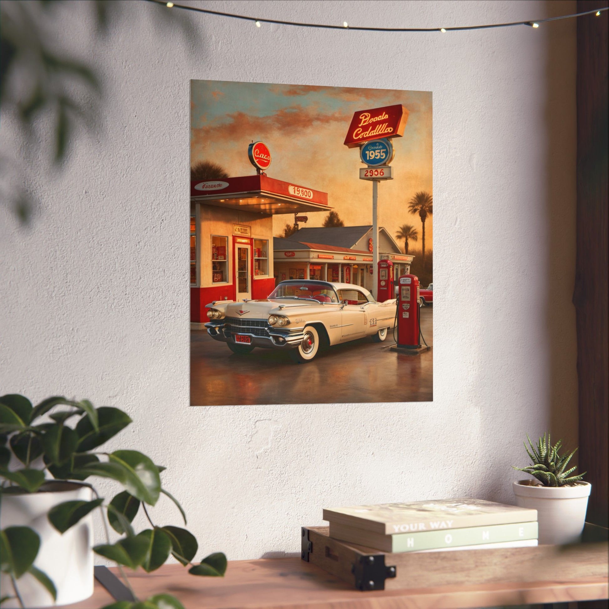 Retro Car Poster, Vintage Artwork, Classic Automobile Print, 1950s Decor, Nostalgic Wall Art - AquilVision