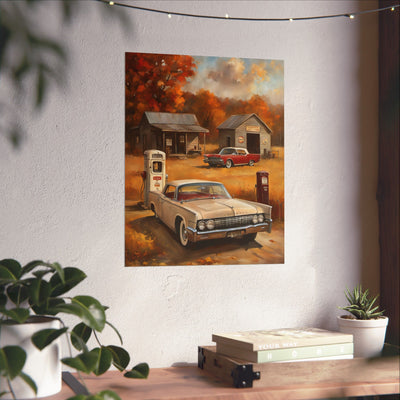 Vintage Car Adventure Matte Vertical Posters | Retro Wall Art, Home Decor, Classic Car Gifts, Gift for Him, Nostalgic Art Printify