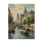 Paris Riverboat Matte Poster — Vintage European Cityscape Wall Art - AquilVision