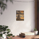 Eiffel Tower Sunset Matte Poster — Vintage Paris Wall Art - AquilVision