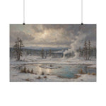 Winter Landscape Matte Poster — Serene Snowy Lake Art Print - AquilVision