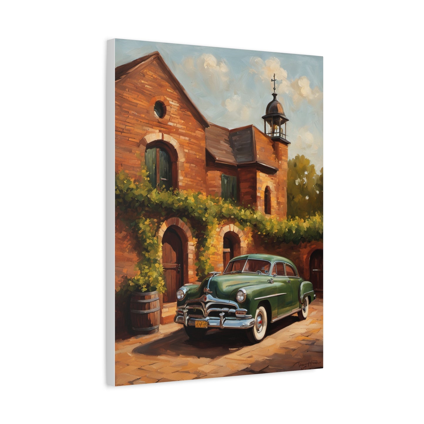 Vintage Car Wall Art - Rustic Home Decor, Canvas Print, Classic Automobile Artwork, Gift for Car Enthusiasts, Vintage Vibes