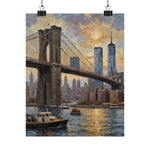 Brooklyn Bridge Sunset Matte Poster — New York City Skyline Wall Art
