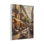 Paris Café Street Scene Matte Canvas Wall Art — Stretched 1.25" - AquilVision