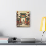 Chinese Street Gate Canvas Print — Vintage Asian Architecture Wall Art, Red Lanterns - AquilVision