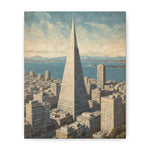 Transamerica Pyramid Matte Canvas Print — Vintage San Francisco Cityscape Wall Art - AquilVision