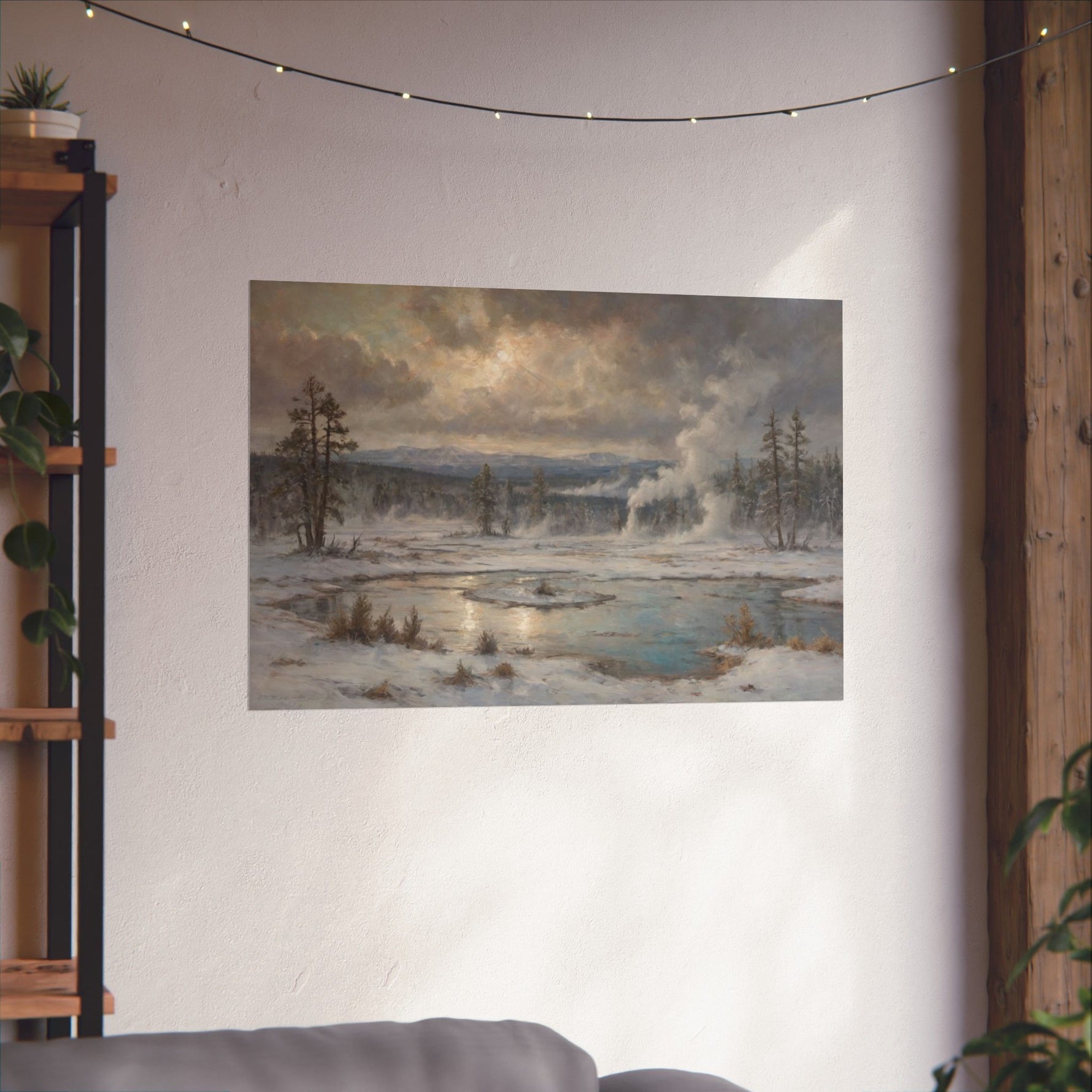 Winter Landscape Matte Poster — Serene Snowy Lake Art Print - AquilVision