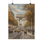 Paris Arc de Triomphe Poster — Autumn Boulevard Matte Vertical Art Print - AquilVision