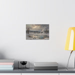 Winter Landscape Matte Poster — Serene Snowy Lake Art Print - AquilVision