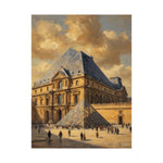 Louvre Pyramid Matte Vertical Poster — Vintage Paris Architecture Wall Art - AquilVision
