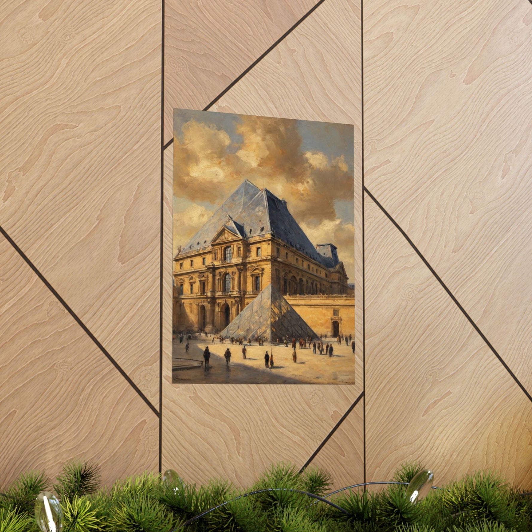 Louvre Pyramid Matte Vertical Poster — Vintage Paris Architecture Wall Art - AquilVision
